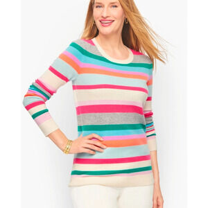 Talbots 100% Cashmere  Stripe Sweater Size Medium